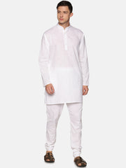 Men White Colour Cotton Kurta Pyjama Set