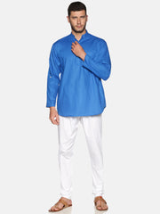 Men Solid Colour Slub Cotton Kurta Pyjama Set