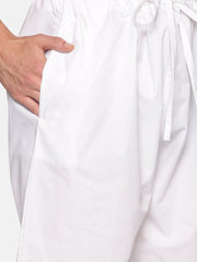 Men Cream Colour Cotton Kurta Pyjama Set.