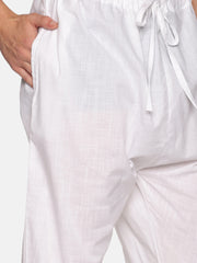 Men White Colour Cotton Kurta Pyjama Set