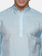 Men Solid Colour Art Silk Kurta Pyjama Set