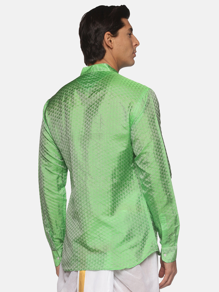 Men Jacquard Art Silk Solid Colour Short Kurta