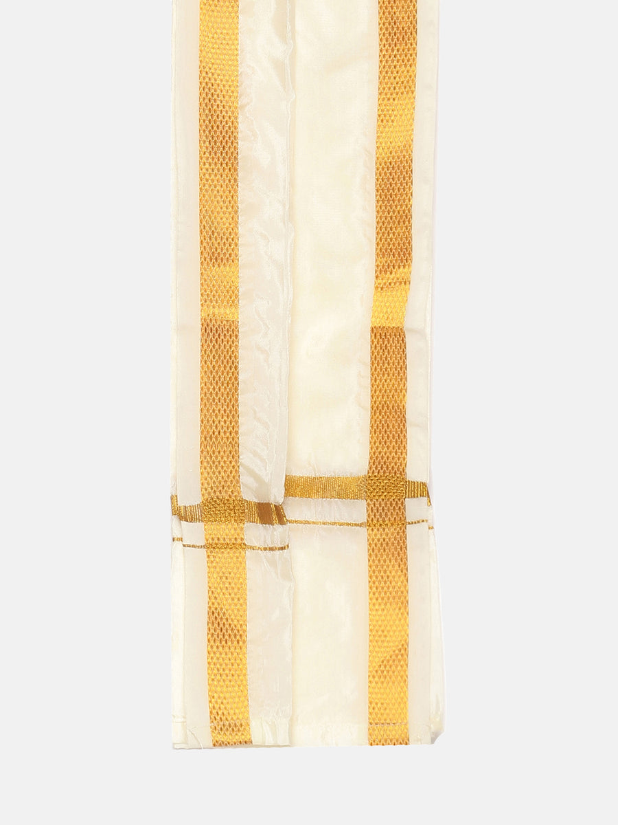 Men Biscuit Colour Polyester Kurta Dhoti Pant Set