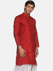 Men Butter Silk Maroon Colour Designer Kurta.