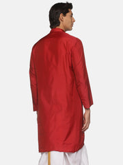 Men Butter Silk Maroon Colour Designer Kurta.