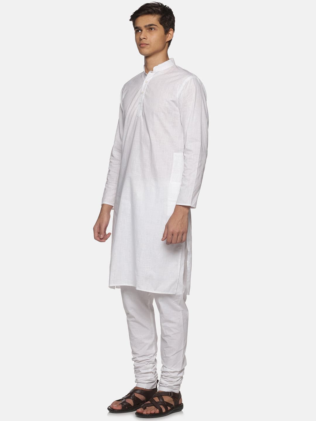 Men White Colour Cotton Kurta Pyjama Set