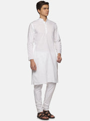 Men White Colour Cotton Kurta Pyjama Set