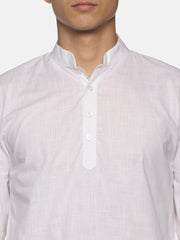 Men White Colour Cotton Kurta Pyjama Set.