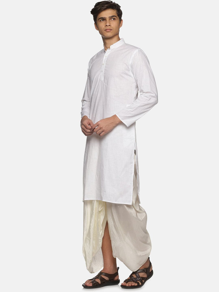 Men White Colour  Cotton Kurta.
