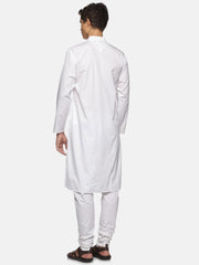 Men White Colour Cotton Kurta Pyjama Set