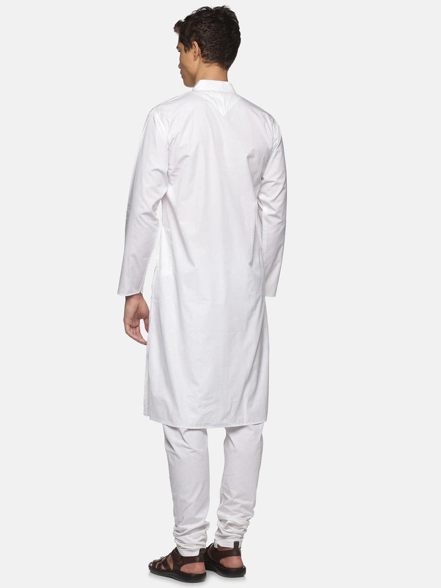 Men White Colour Cotton Kurta Pyjama Set