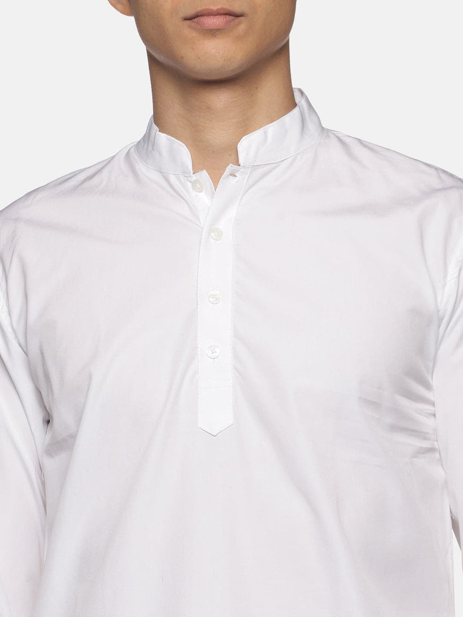 Men White Colour Cotton Kurta Pyjama Set