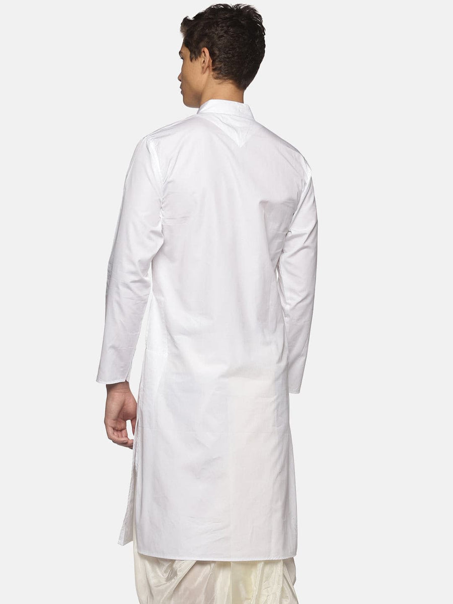 Men White Colour  Cotton Kurta.