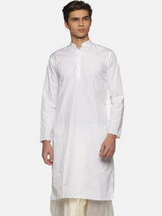 Men White Colour  Cotton Kurta.