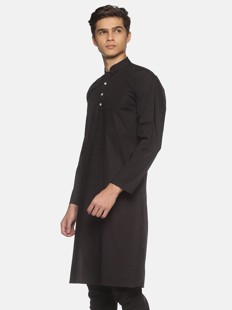 Men Black Colour Cotton Kurta