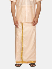 Men Artsilk 70K Coral Green Colour Pocket Dhoti.