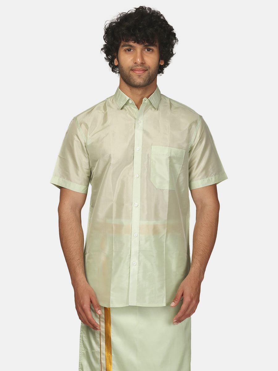 Men Artsilk Solid Colour Ethnic Silk Finish Shirt