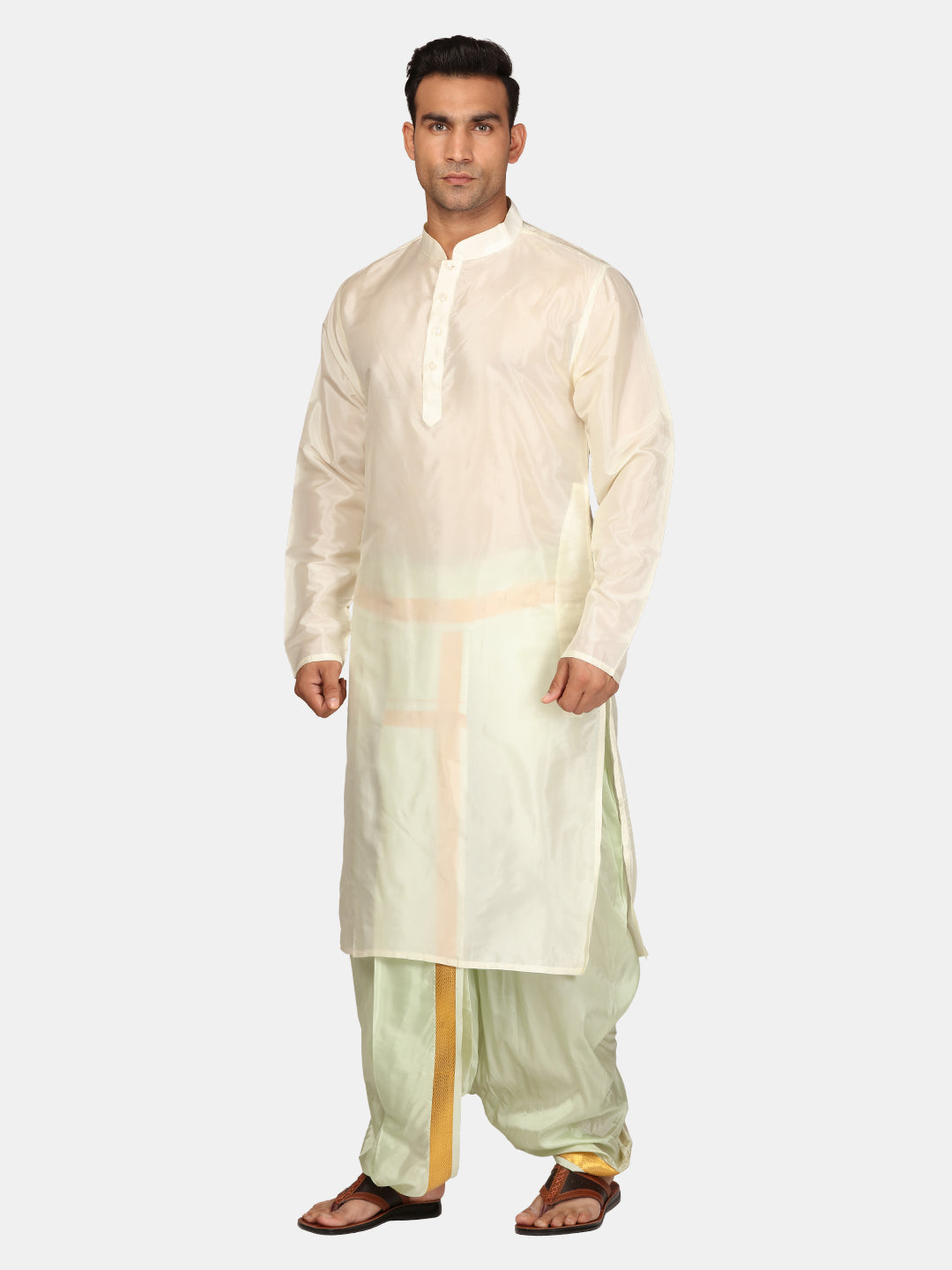 Men Kurta Dhotipant Angavastram Set