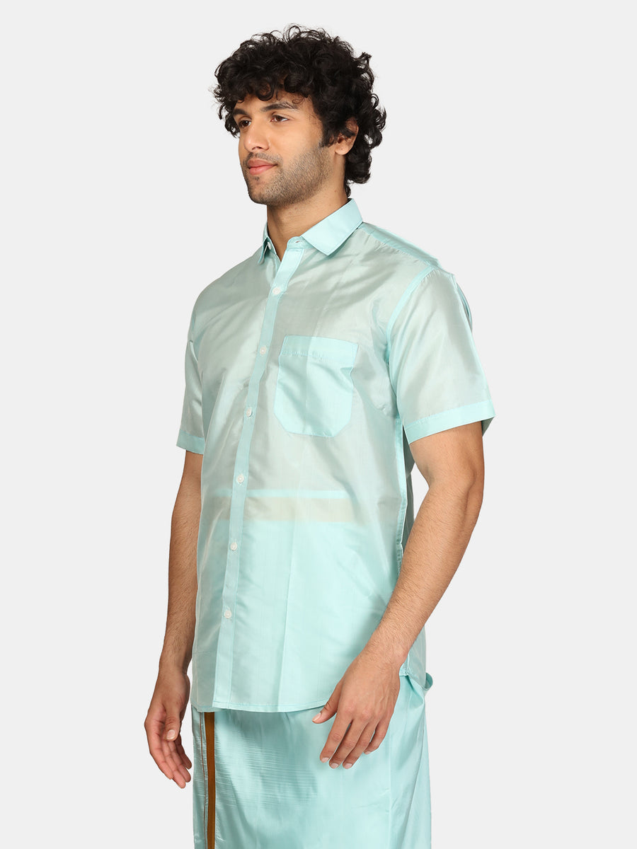 Men Artsilk Solid Colour Ethnic Silk Finish Shirt