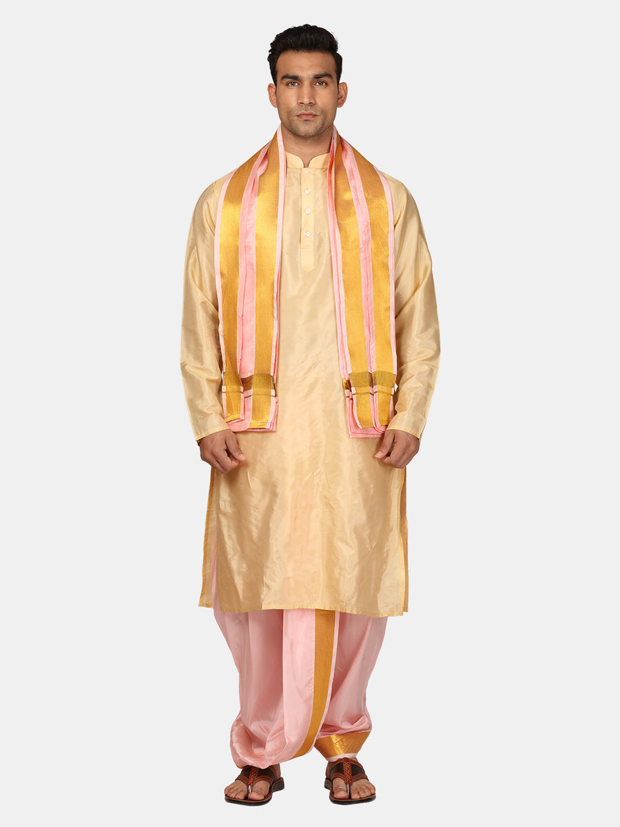 Sethukrishna Men Kurta Dhotipant Angavastram Set