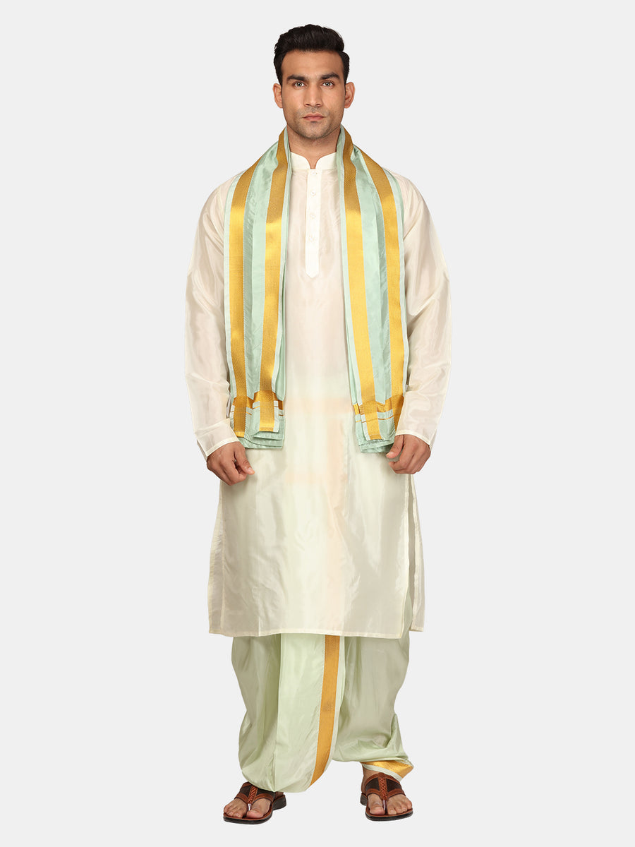 Men Kurta Dhotipant Angavastram Set