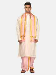 Men Kurta Dhotipant Angavastram Set