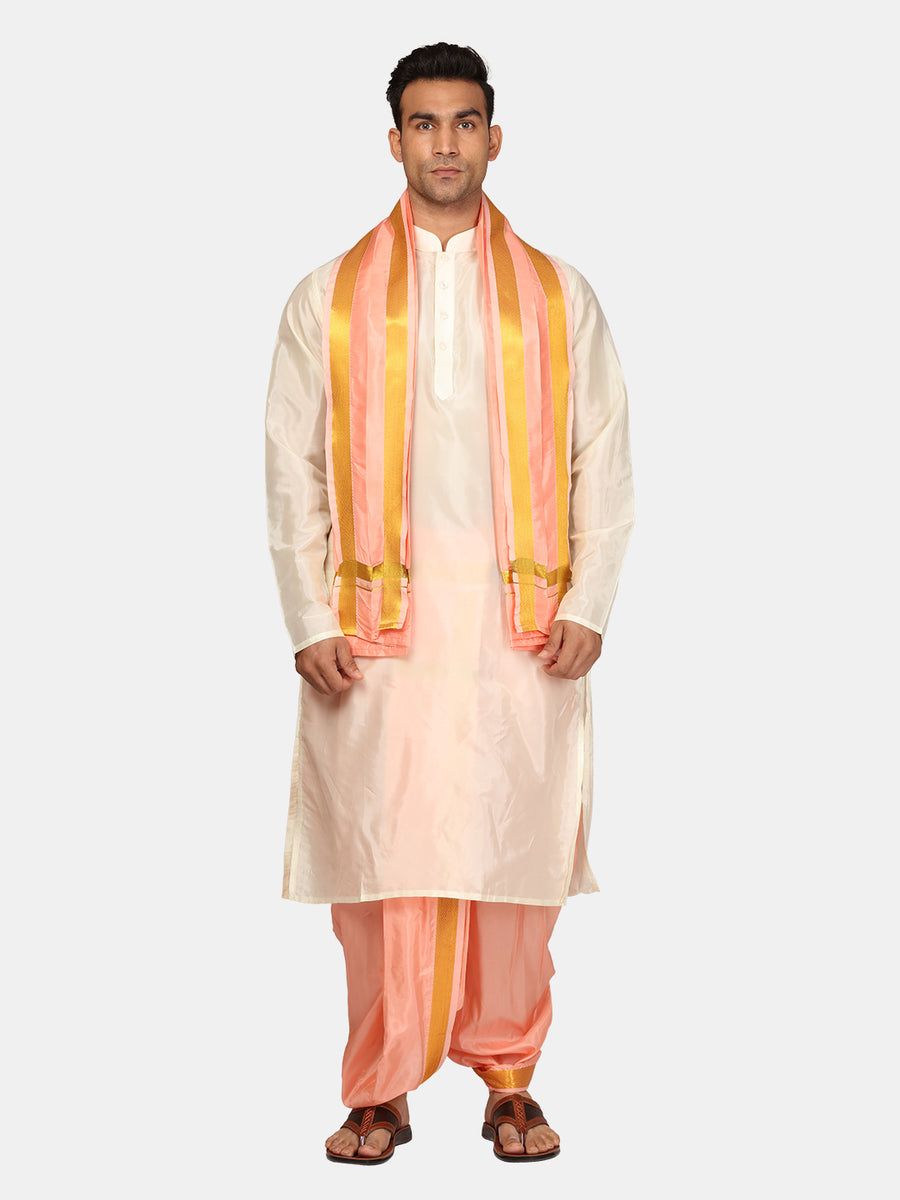 Men Kurta Dhotipant Angavastram Set