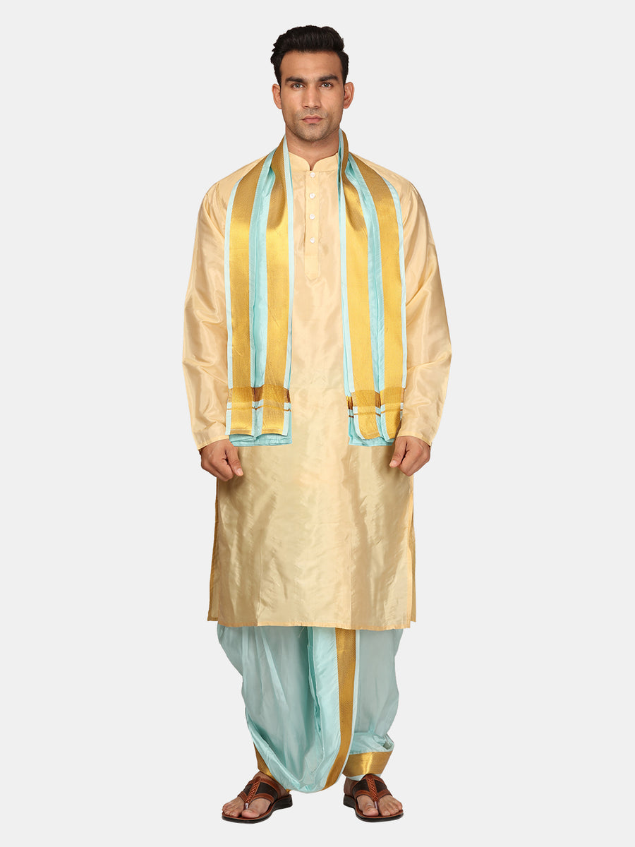 Sethukrishna Men Kurta Dhotipant Angavastram Set