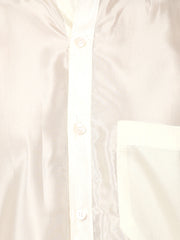 Men Artsilk Mandarin Collar Shirt and Readymade Dhoti Set