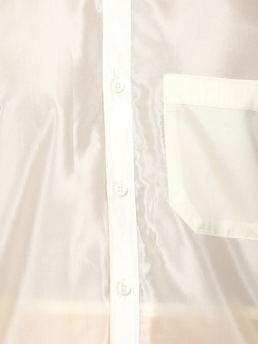 Men Artsilk Chinese Collar Shirt and Readymade Dhoti Set