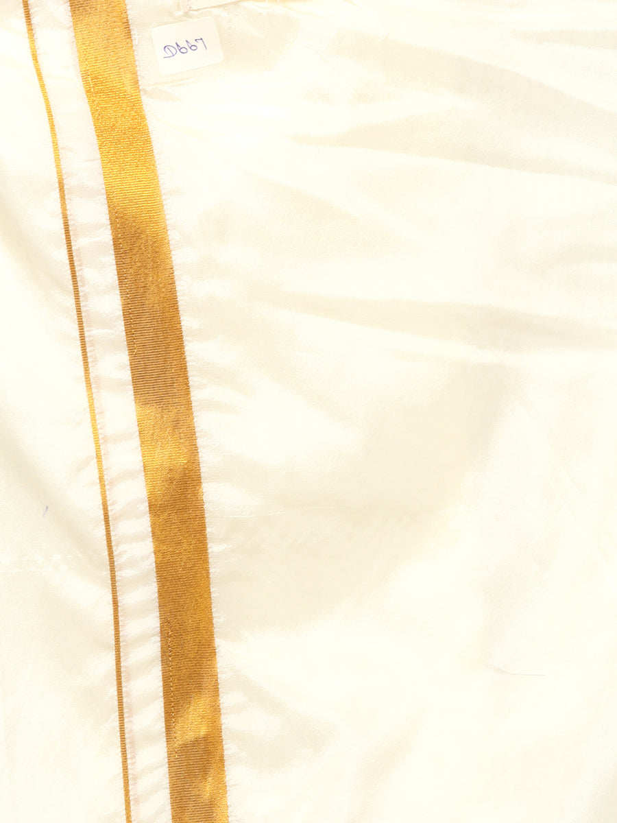 Men Artsilk Mandarin Collar Shirt and Readymade Dhoti Set