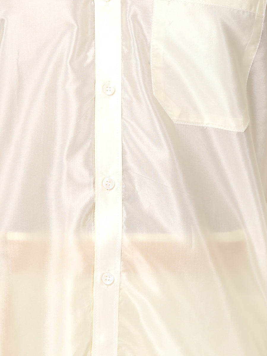 Men Artsilk Half Sleeve Shirt and Ready to Wear Pocket Dhoti Matching Set