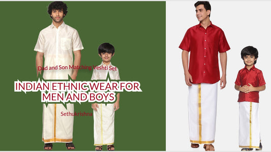 Dad and Son Matching Veshti Sets: A Trendy Fashion Statement