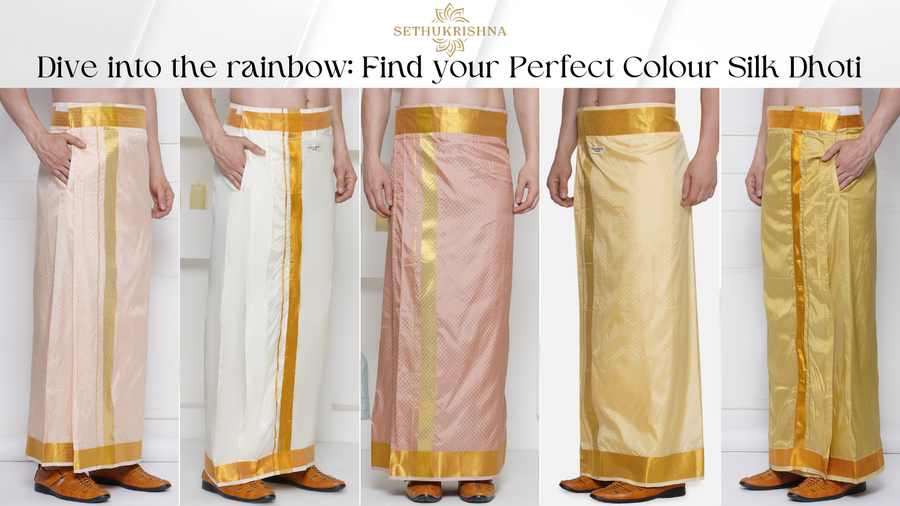 Dive into the rainbow: Find your Perfect Colour Silk Dhoti