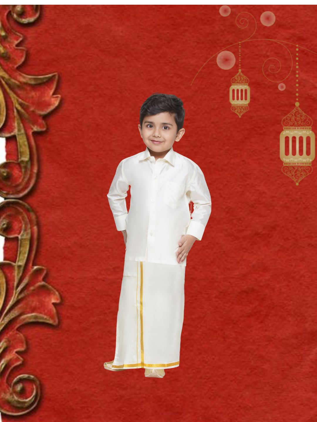 Boy's Readymade Shirt Dhoti Set