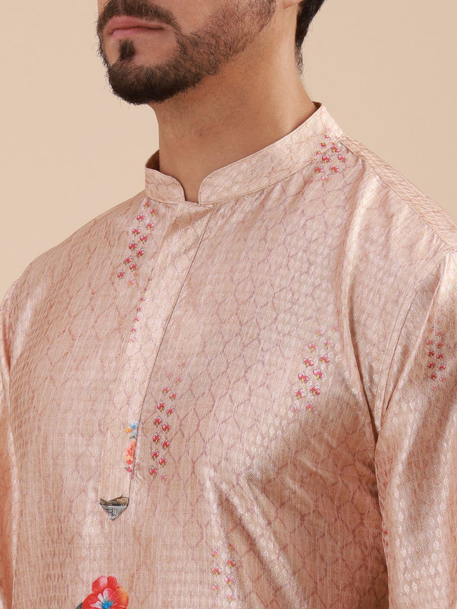 Men Floral Printed Woven Design Kurta & Pyjama Set