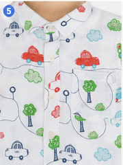Boys White Printed Co-Ord Set