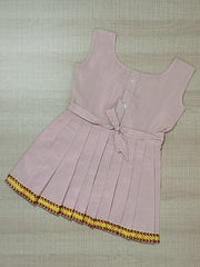 Girls Solid Color Ethnic Pavadai Set