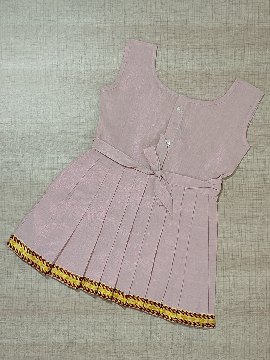 Girls Solid Color Ethnic Pavadai Set