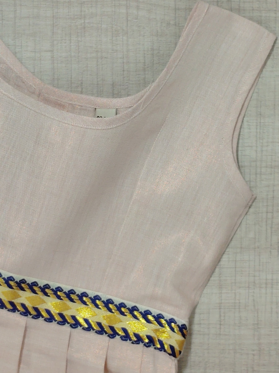 Girls Solid Color Ethnic Pavadai Set