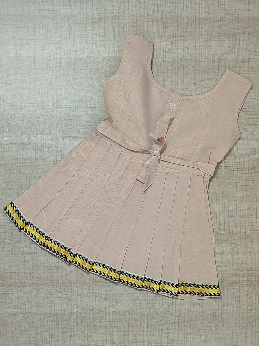 Girls Solid Color Ethnic Pavadai Set