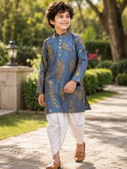 Boys Printed Kurta Dhoti Set