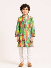 Boys Printed Kurta Dhoti Set
