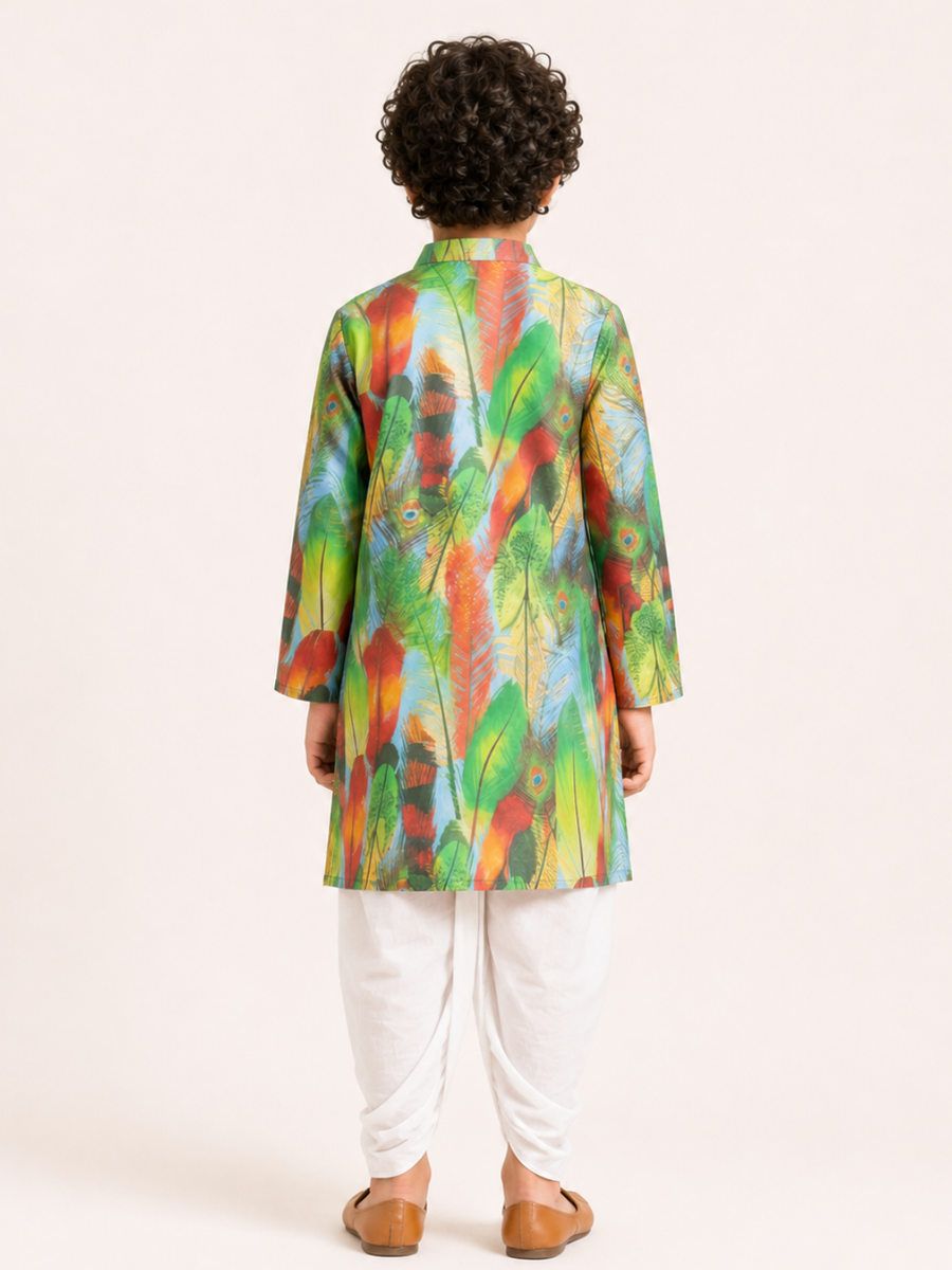 Boys Printed Kurta Dhoti Set
