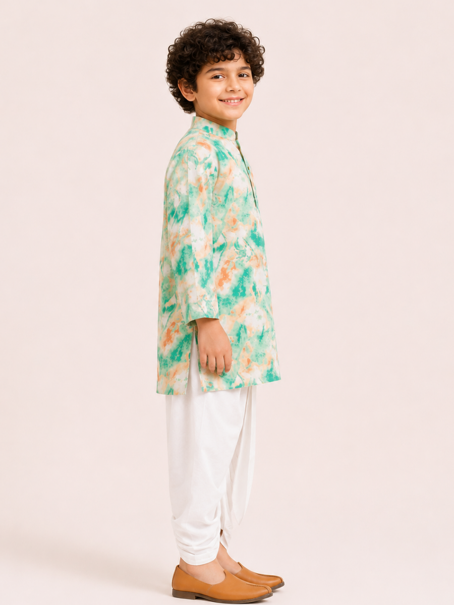 Boys Printed Kurta Dhoti Set