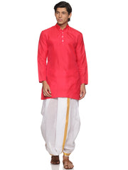 MENS BUTTER SILK LONG KURTA WITH PANCHAKAJAM