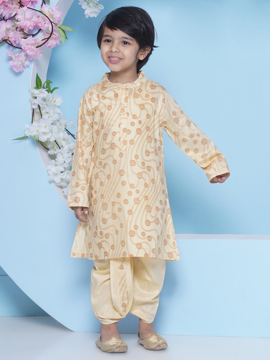 Boys Ball Design Printed Kurta DhotiPant Set