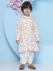 Boys Flower Design Printed Kurta 