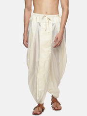 Men Off White Colour Polyester Viscose Dhoti Pant / Panjakejam