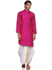MENS BUTTER SILK LONG KURTA WITH PANCHAKAJAM